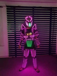 LED Digital Chest Screen Stage Dance Luminous Armor Nightclub Party Light Show Mechanical Dance Clothes LED Robot Suit Costume