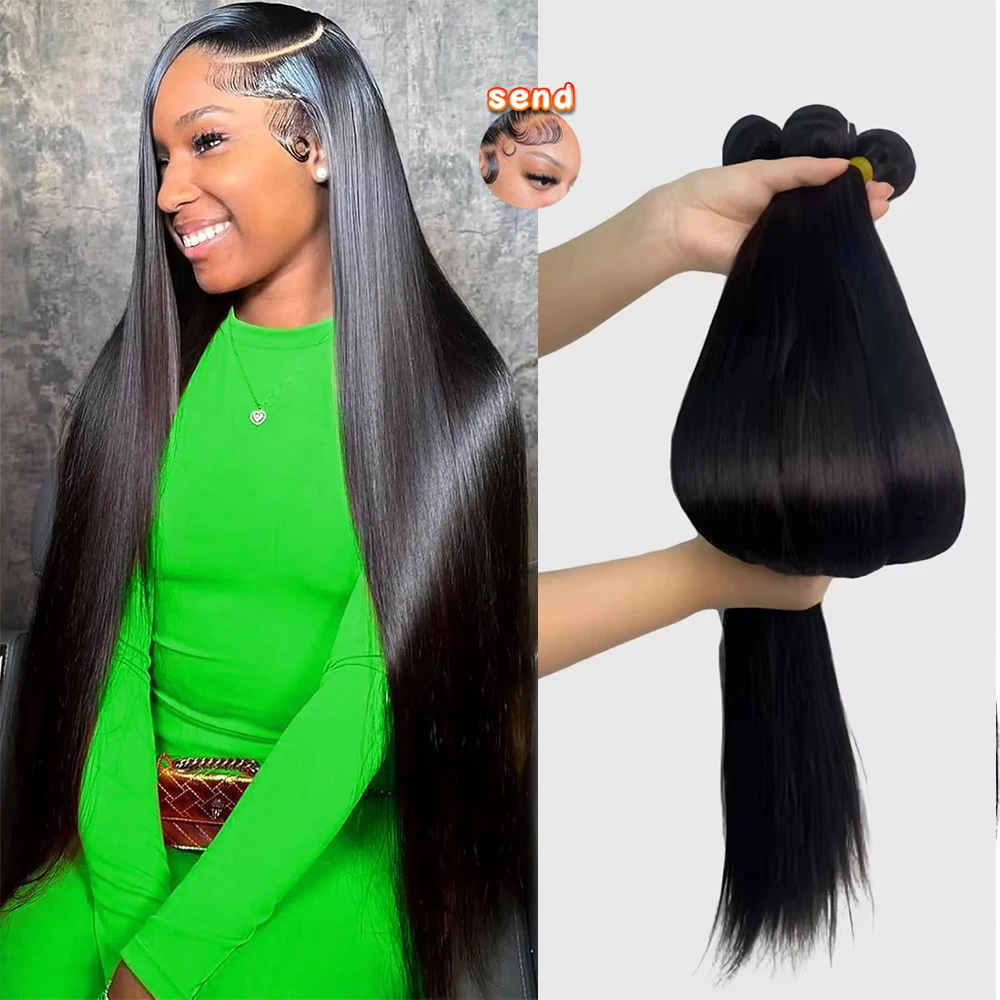 30 40 بوصة حزم الشعر الخام 100% حزم شعر طبيعي مفرود حقيقي للنساء السود 3 4 حزمة البرازيلي طويل تمديدات شعر ريمي
