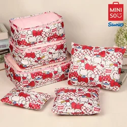 MINISO Sanrio Storage Box Kawaii Travel Waterproof Portable Storage Bag Clothing Hat Cosmetic Home Organization Folding Box