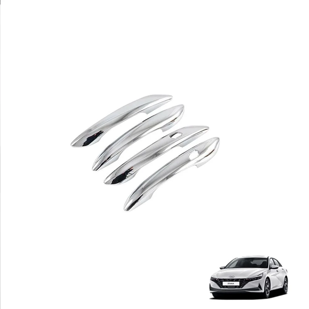 

Chorme Silver Door Handle Cover Inner Bowl Trim For Hyundai Elantra CN7 N Line Car Exterior Accessories Left Hand Drive