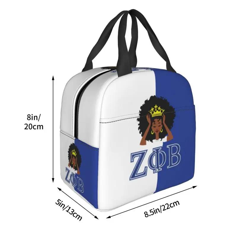 مخصص زيتا فاي بيتا نادي نسائي معزول حقيبة الغداء للسفر ZOB اليونانية رسالة 1920 مقاوم للماء برودة صندوق غداء حراري للأطفال #3