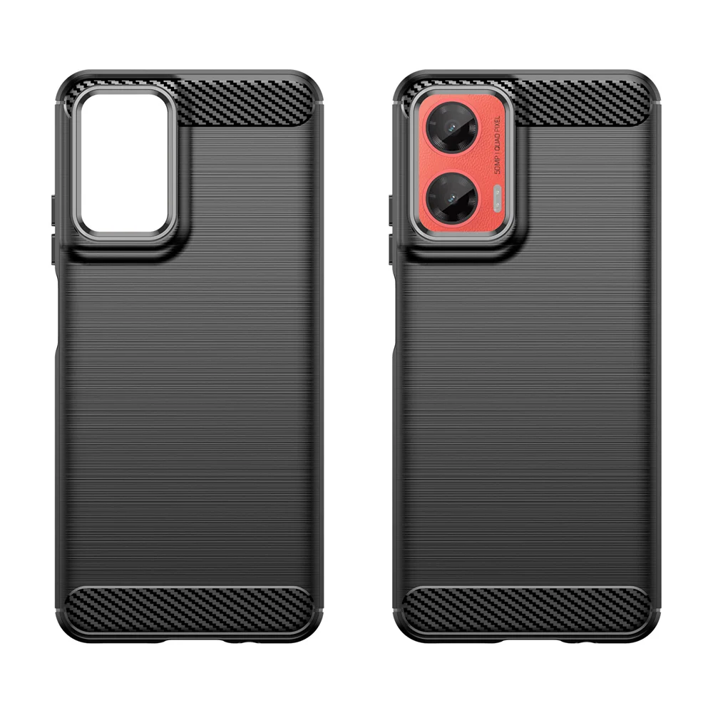 لموتورولا موتو G35 5G الفاخرة ألياف الكربون الجلد كامل لينة غطاء سيليكون الحال بالنسبة MotoG35 G 35 الحالات الهاتف
