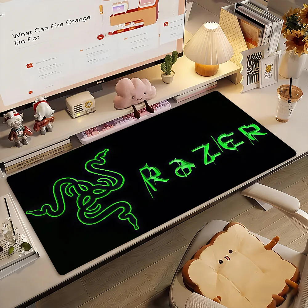 

Коврик для мыши с логотипом бренда R-RAZER, нескользящий резиновый компьютерный коврик, игровой коврик для геймеров, декоративный коврик для стола, большой коврик для ноутбука и офиса