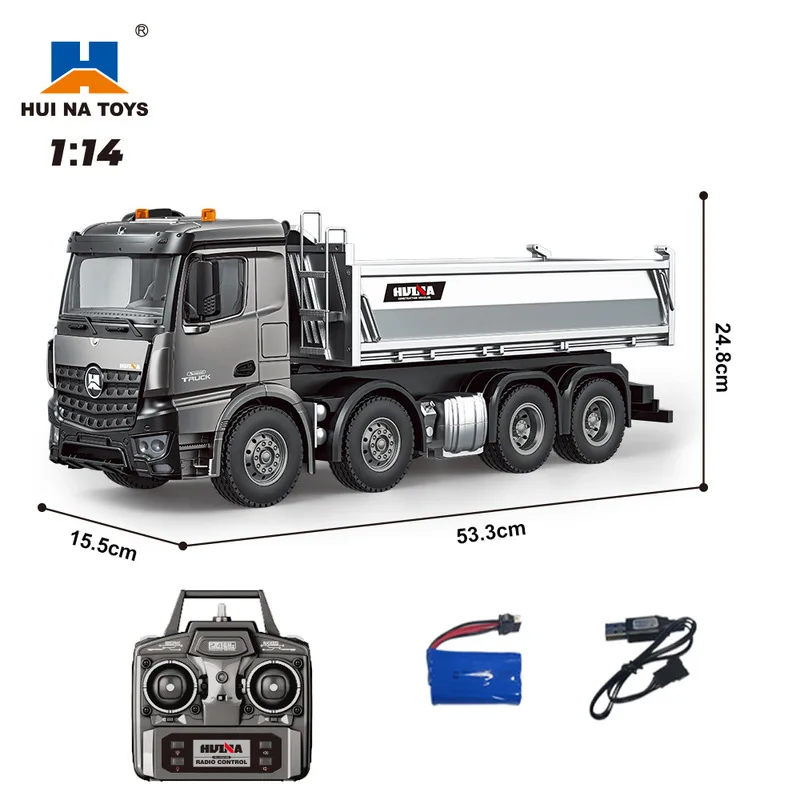 New Huina 1536pro 1537 Heavy-Duty Engineering Dump Truck Mixer Truck Toy 1:14 Full Proportion Realistic Wheel Detail for Kids