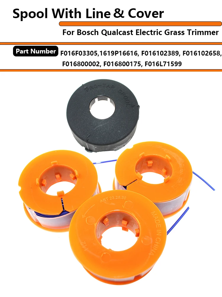 Bobine avec ligne et couvercle pour Bosch ART Easytrim, ART23 Combitrim,ART23 Easytrim,ART26 Combitrim,ART26 Easytrim,ART30 Combitrim