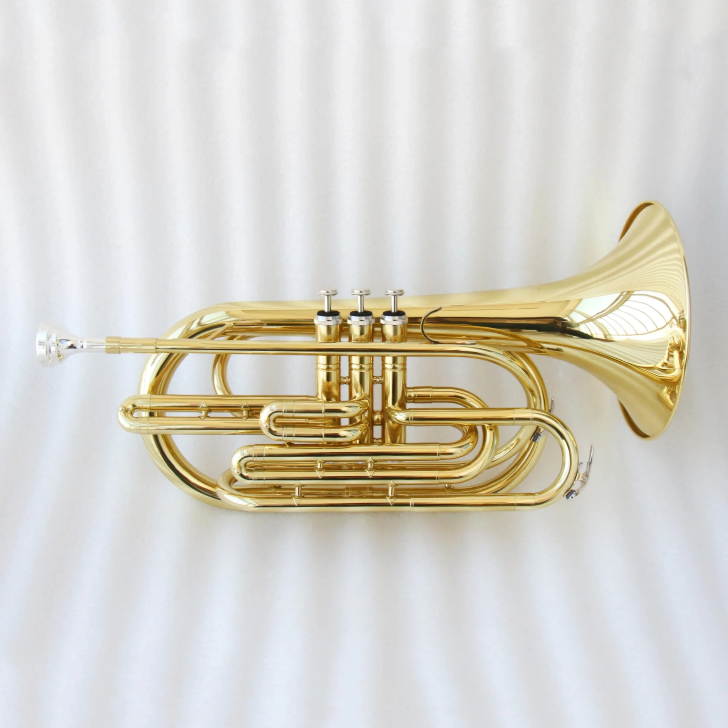 

Factory Price Professional Brass Instrument Bb Tone Gold Lacquer Marching Trombone