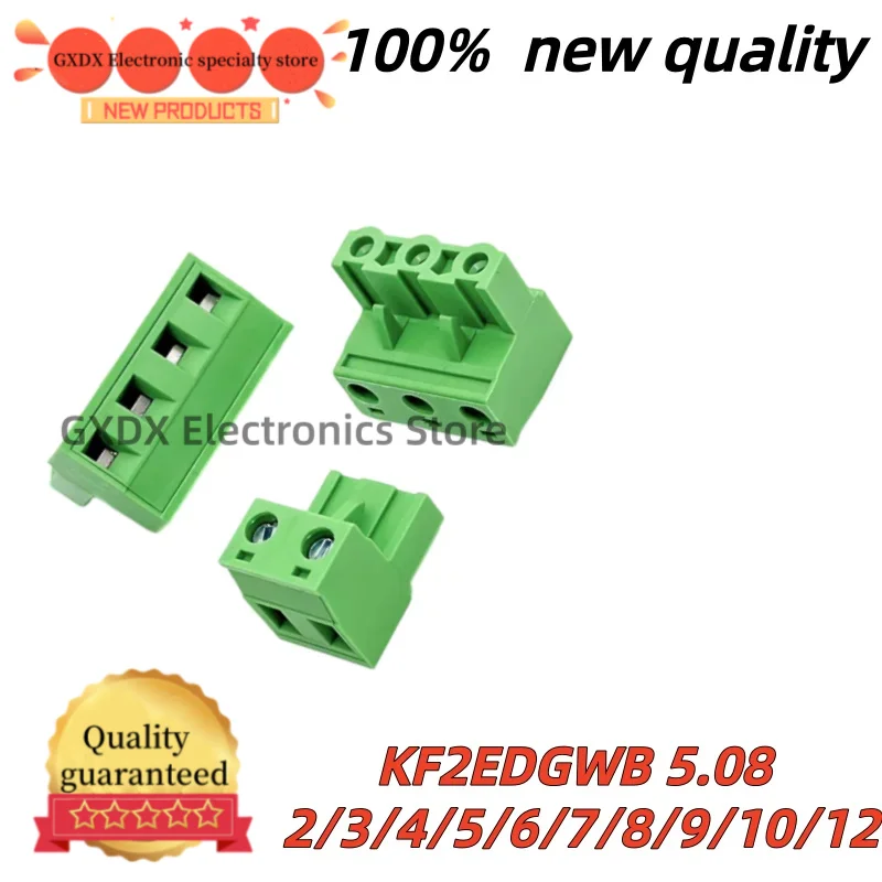 5sets KF2EDGWB 5.08 2/3/4/5/6/7/8/9/10/12Pin Plug type, 5.08mm pitch connector. Brand new, high quality guaranteed