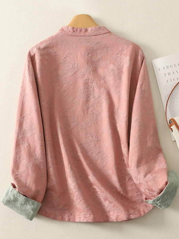 Novo chinês sle longo sve bordado irt feminino primavera outono vintage botão lateral tang traje irt gola