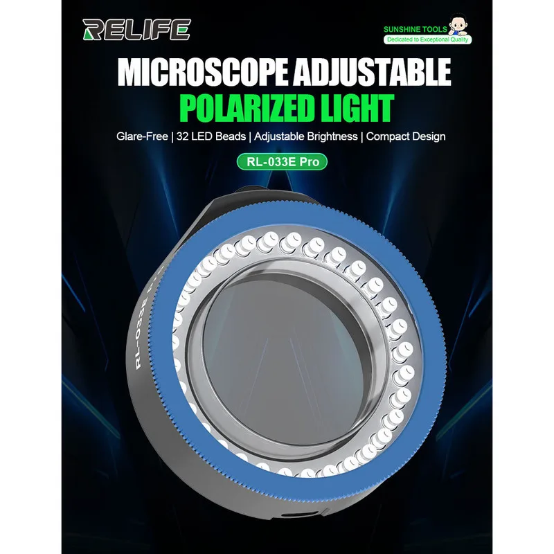 

RELIFE RL-033E Pro Adjustable Microscope Lamp 0-100% Brightness Level 32 Lamp Beads Are Used For Mobile Phone Maintenance Tools.