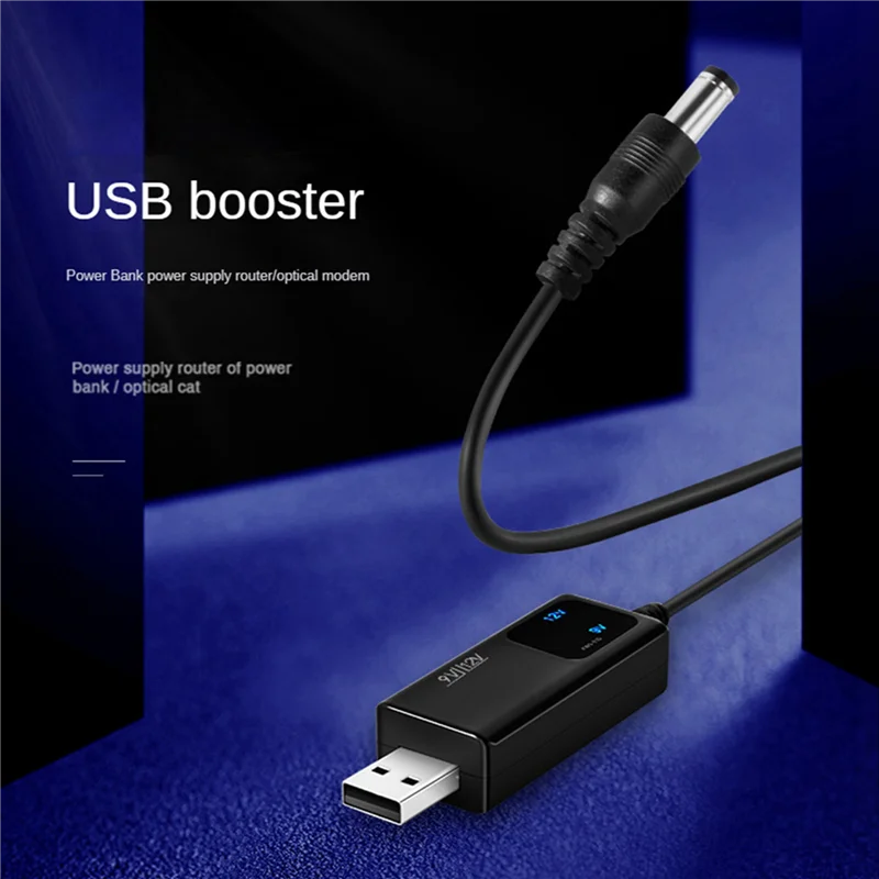 3X USB Boost Converter USB Step-Up Converter Cable DC 5V To 9V 12V 3.5X1.35Mm Connecter For Power Converter,1 Support 1-A74Z