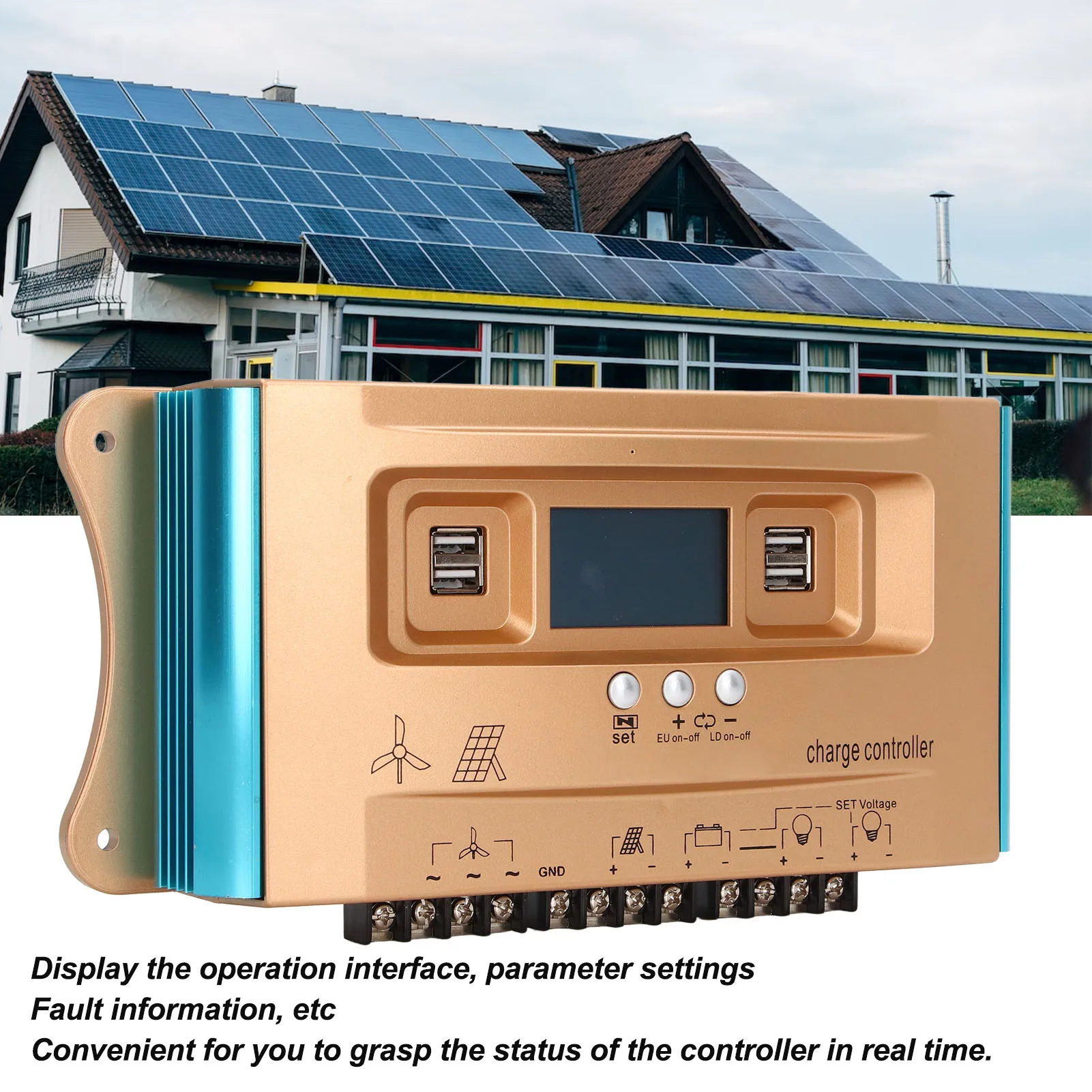 جهاز التحكم بالشحن بالطاقة الشمسية MPPT حماية الشحن الزائد منظم الشحن الشمسي لـ RV 12V 24V 36V 48V 60V 60A 780W