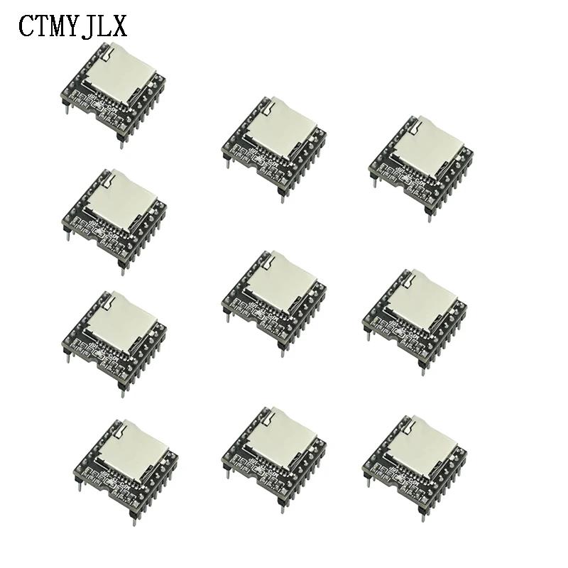 10pcs DFPlayer Mini MP3 Player Module Micro SD Card U-Disk IO/Serial Port/AD MP3 Voice Decoder Board For Arduino DIY Electronic