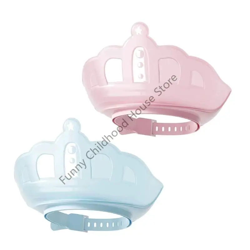 

D0LA Comfortable Baby Bath Hat Leakproof Ear Adjustable Skin Friendly
