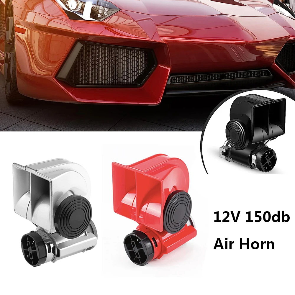 Snail Air Horn With Compressor Relay Harness 12V 150db Super Loud Dual Tone Car Horn For Truck Motorcycle Car Accessory