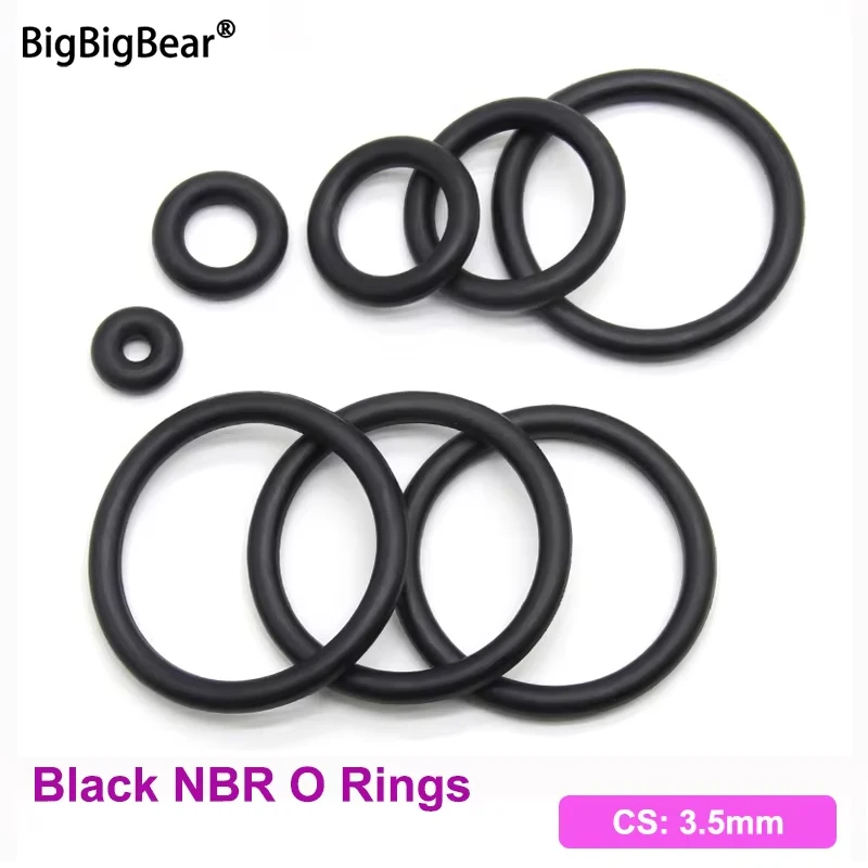 

10/50Pcs Black NBR O Ring Gasket Thickness CS 3.5mm OD 10~285mm Nitrile Rubber Round O Type Corrosion Oil Resist Sealing Washer