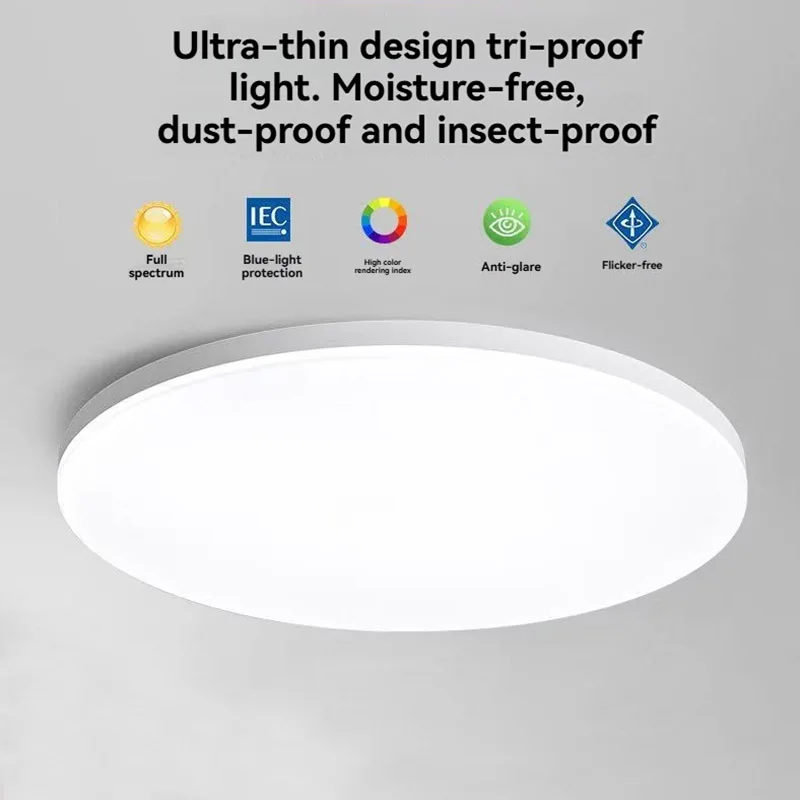 2026 New Model LED Ceiling Light, Modern Simple Round Flush Mount, Full Spectrum Ultra-Thin, Triple-Proof Waterproof Bedroom