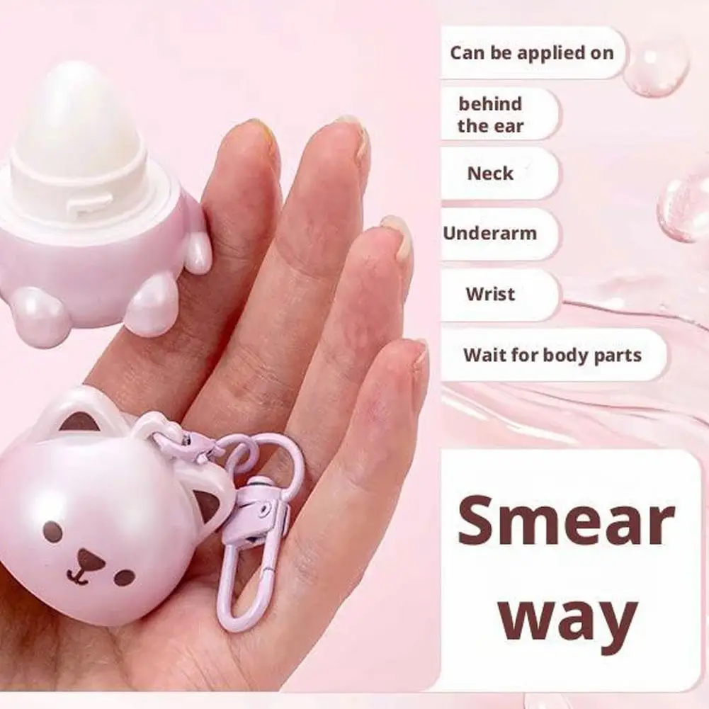 

Cute Bear Shell Solid Balm Fresh Natural Fruity Fragrance Balm Fragrance Portable Stick Keychain Perfume Lasting Antiperspi I3D0
