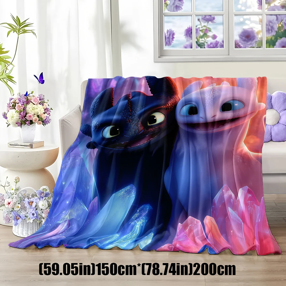 How To Train Your Dragon  Flannel Blanket Warm Soft Halloween Christmas Couch Warm Cozy Decorative Decor Gift for All Season