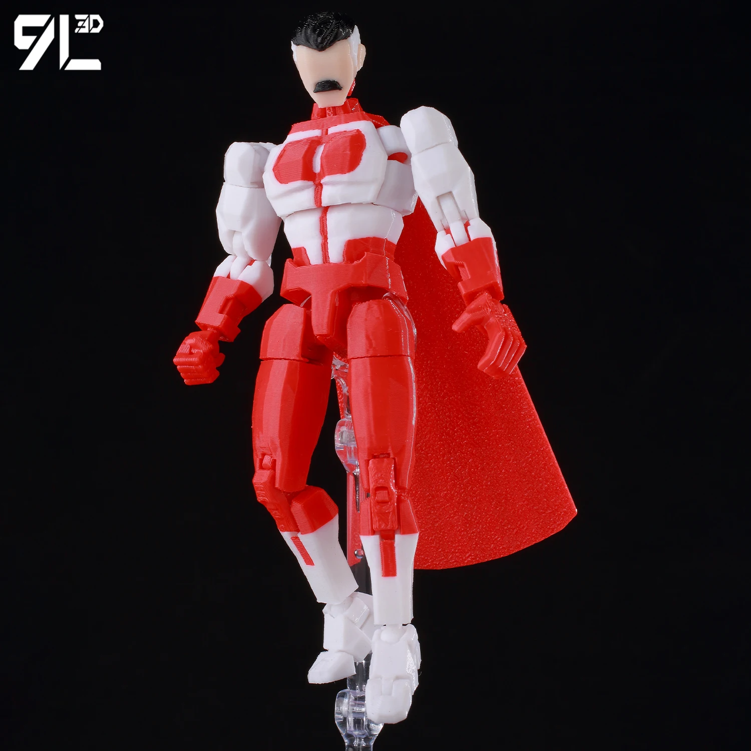 

​9L3D Lucky13 Omni-Man Action Figure Dummy13 with Red Cape T13 Multi-Jointed 3D Printed Collectible Toys Titan13​