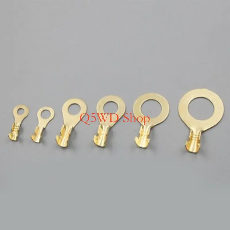 

Q5WD 150Pcs NonInsulated Rings Terminals Open Barrels Wire Rings Cable Lugs Crimp