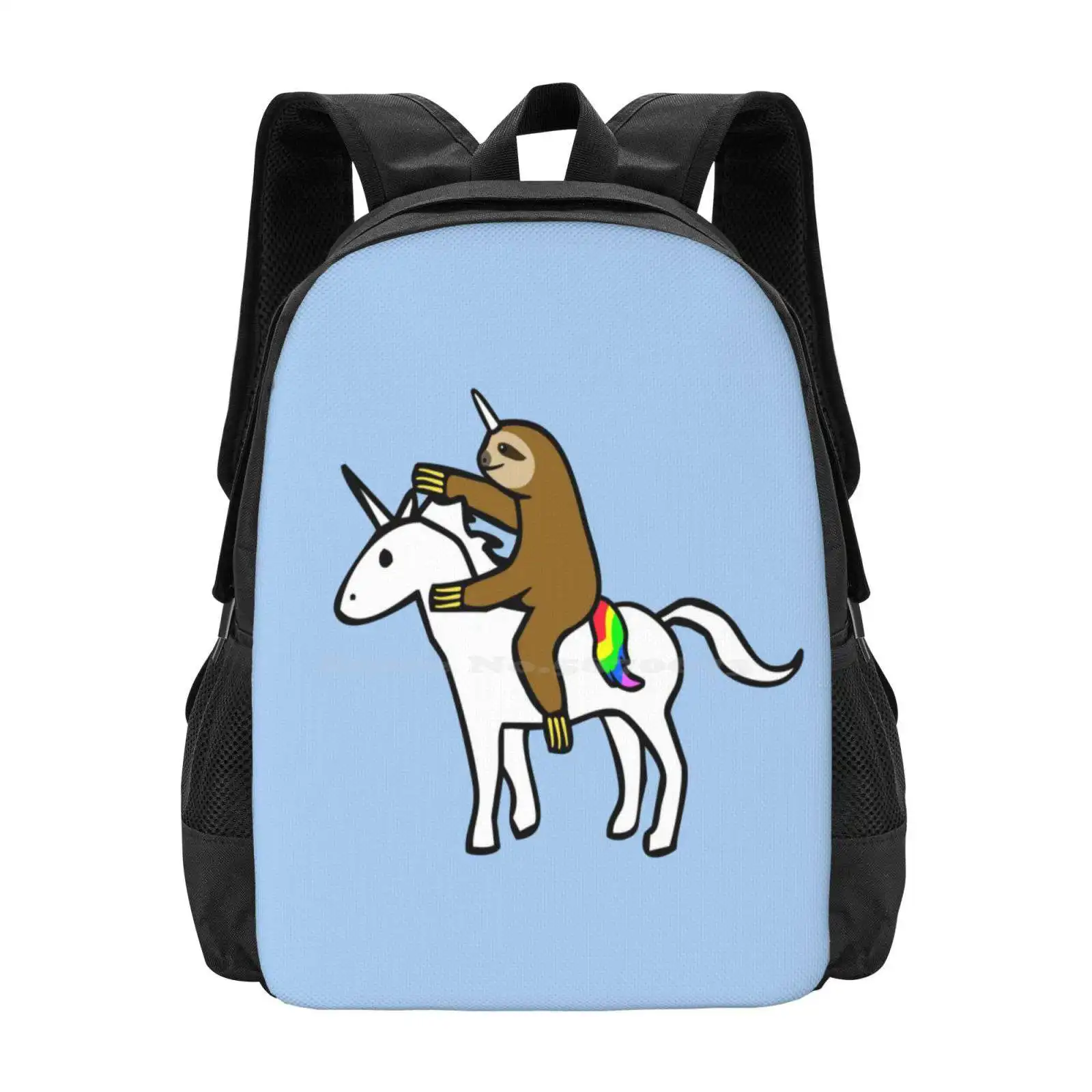 Slothicorn Riding Unicorn Backpacks For School Teenagers Girls Travel Bags Sloths Unicorns Riding Ride Onwards Reasonable Speed