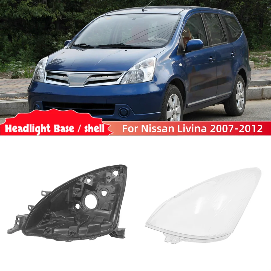 For Nissan Livina 2007 2008 2009 2010 2011 2012 Vehicle Accessories Car Base Head Lamp Shell Car Rear Base Headlights Lamp Lens