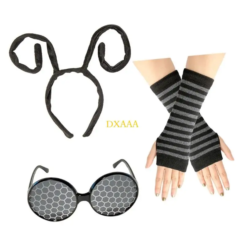 DXAA 弾性ロールプレイングギア帽子アイプロテクターアームスリーブコスチュームアクセサリー