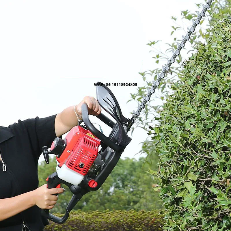 Industrial Grade  Powered 600MM Garden Trimmer Double Blade Petrol Hedge Trimmer Portable Tree Leaf Grass Cutting