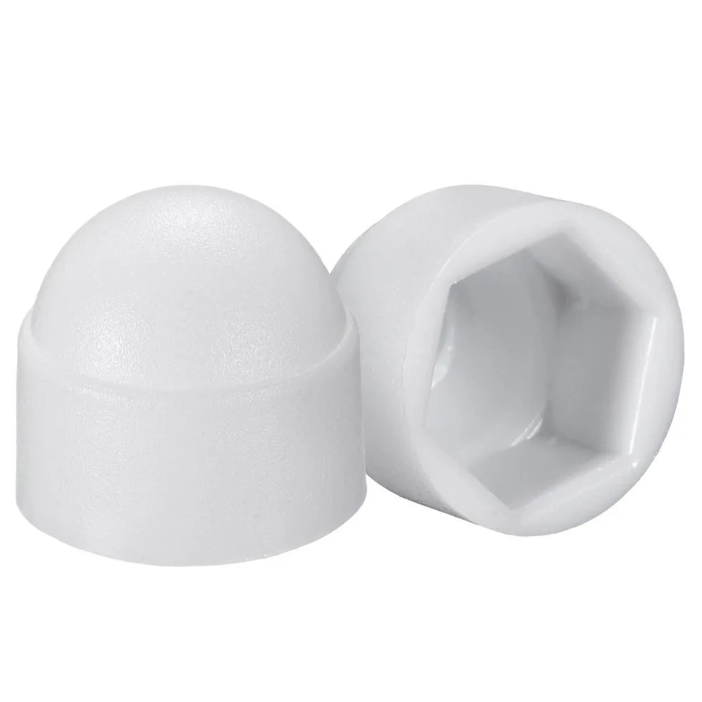 50pcs Not Easy To Break M 8 Plastic Dome Bolt M8*13*15mm White Head Protection Cap Covers Hex 13mm M8 Screw Cover