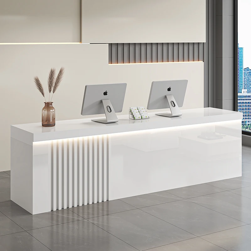 Modern Unique Reception Desks Senior Simple Luxury Simple Bar Counter Salon Classic Escritorio De Recepcion Commercial Furniture