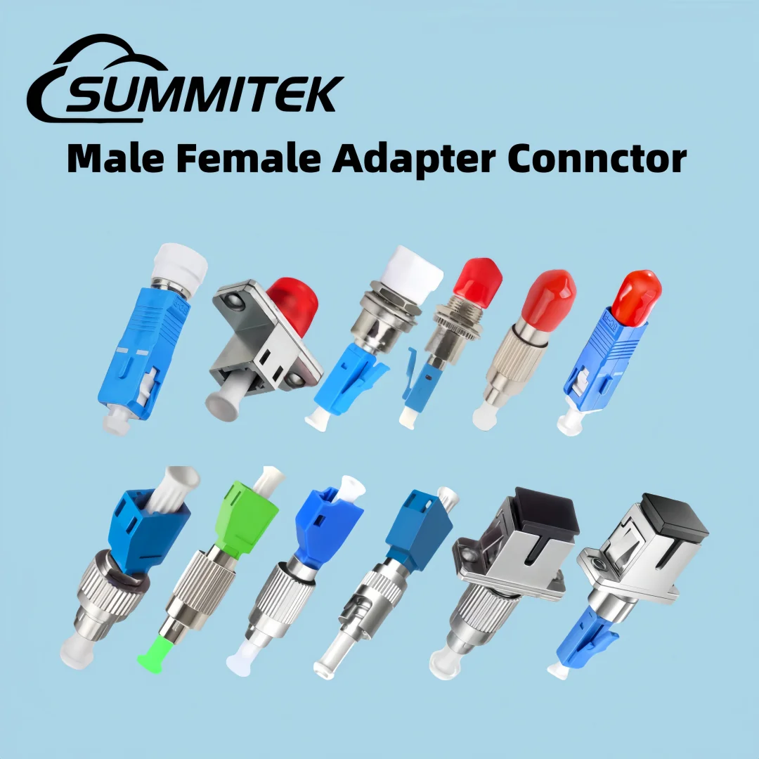 SUMMITEK 1pcs Fiber Optic FC/LC/SC/ST Male/Female to LC/SC/FC/ST Female Adapter Single Mode Converter Hybrid Connector FTTH Tool