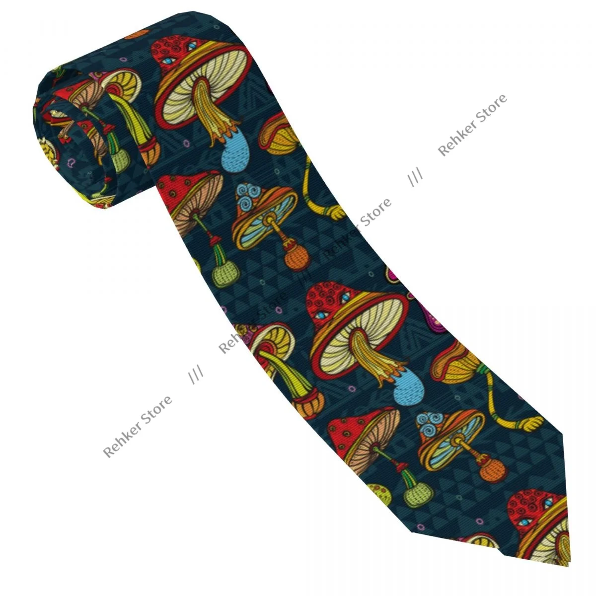 Mushrooms With Swirls Eyes Psychedelic Botany And Growth Tie Necktie Tie Clothing Accessories