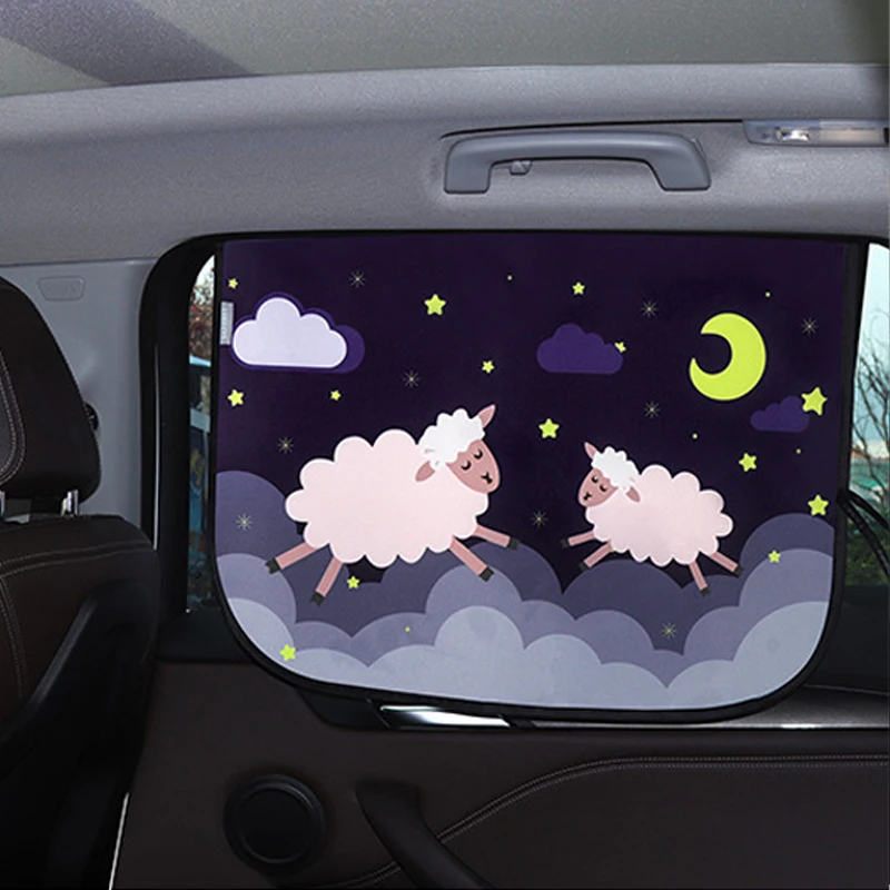 

Universal Car Sun Shade Cover Magnetic UV Protection Curtain Side Window Sunshade Cover For Baby Kids Cute Cartoon Shade Tools