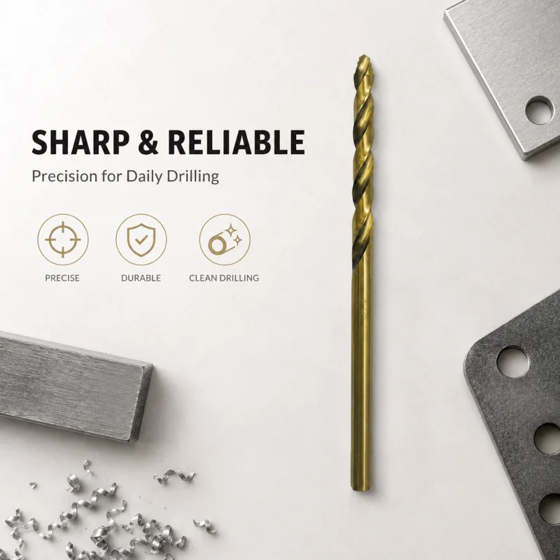 5.5mm High Speed Steel Twist Drill Bit Wear‑Resistant Titanium Coated Bit for Metal Wood Plastic Work