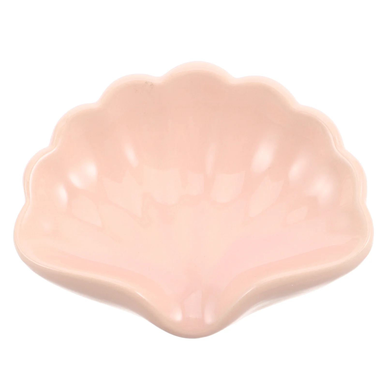 

Ceramic Shell Motif Soap Tray Self-Draining Bathroom Sink Shower Countertop Organizer Ceramic Soap Dish Ring Storage Plate