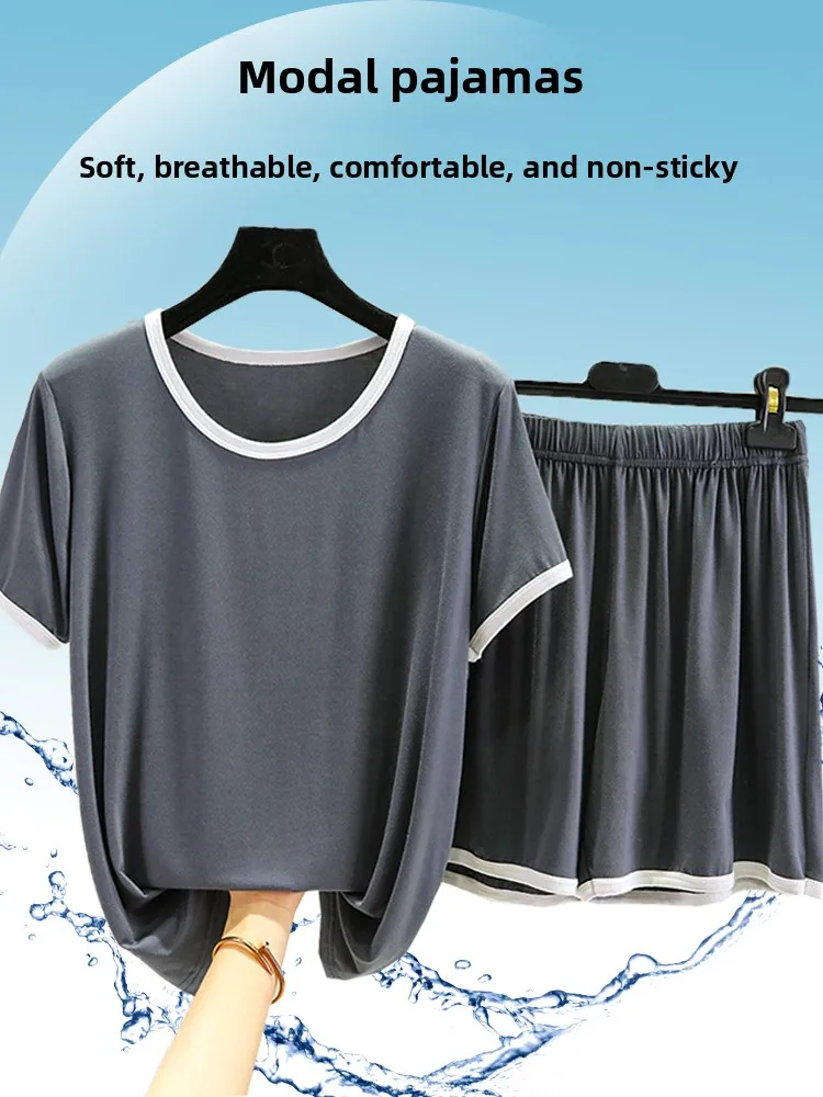 

July Deer Modal round Ne Spwear Set Summer Thin Casual ort Sve orts Home Clothes Two-Piece Set for Women