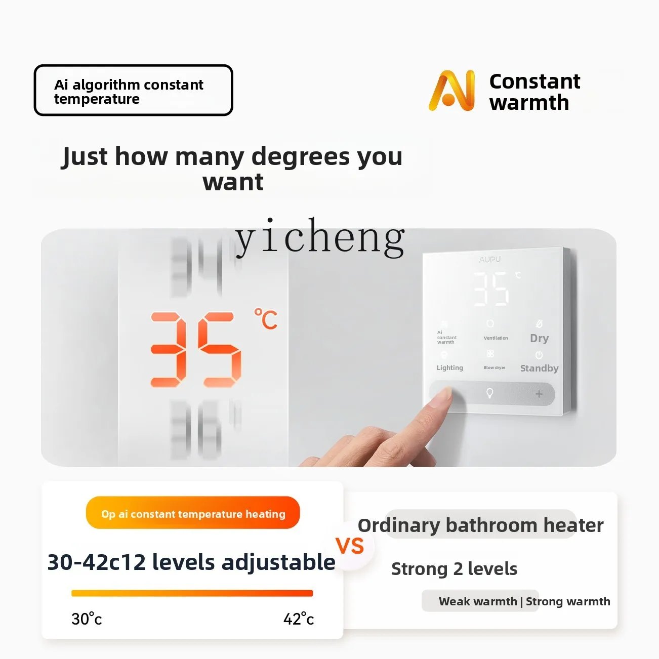 TQH-AI отопление с постоянной температурой Yuba освещение вытяжной вентилятор встроенный потолок в ванной комнате воздушное отопление в ванной комнате