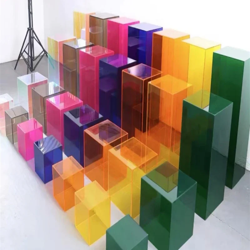 

Acrylic display stand Clothing store display props Color base Exhibition hall Artwork table Simple production