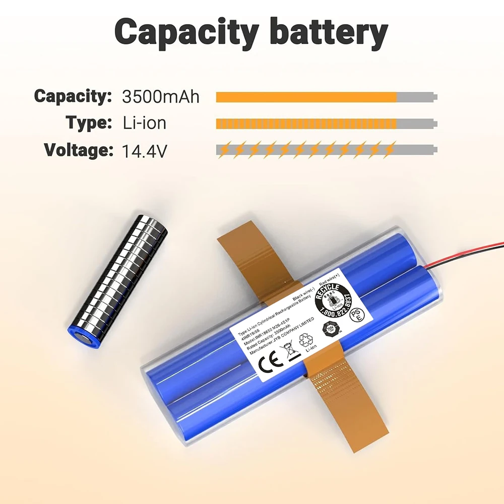

Сменный литий-ионный аккумулятор 14,4 В, 3500 мАч, высокое качество для подметального робота V5s Pro/V50, для V3s Pro/V8s/X750/PUCRC90/Deebot DF45