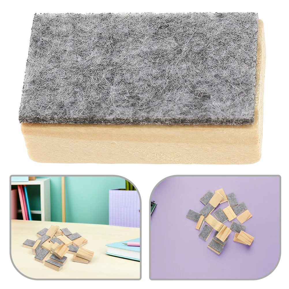 Gommes à tableau noir en feutre de bois, 24 pièces, petit nettoyeur de tableau noir Portable pour salle de classe, enseignant, bureau, usage domestique, réduction de la poussière