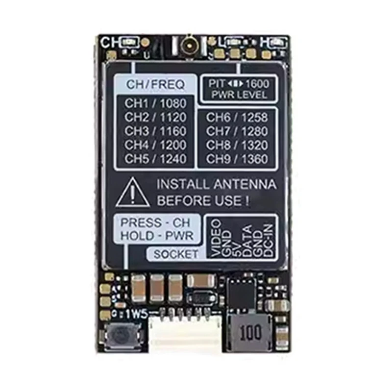 

1,2 ГГц 1,3 ГГц 1,6 Вт VTX 9-канальный Аудио Видео FPV передатчик 1600 мВт 7-36 в для радиоуправляемого FPV летательного аппарата дрона дальнего радиуса действия