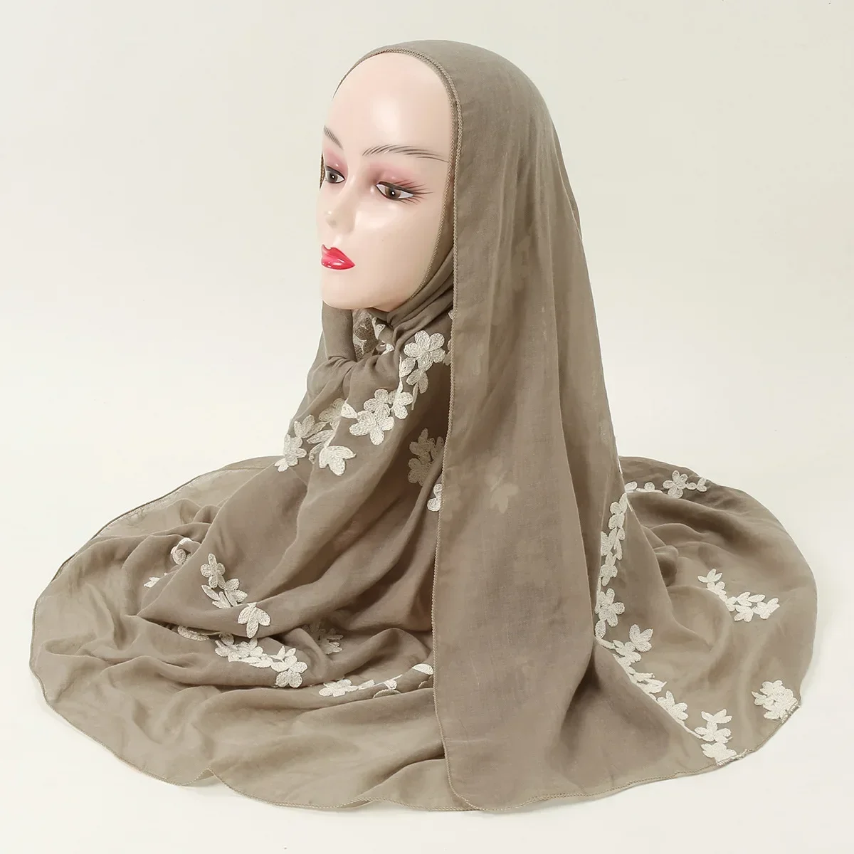 

Женский шарф с вышивкой снежинок в японском стиле, прозрачная накидка в стиле дзен, легкий лесной шарф