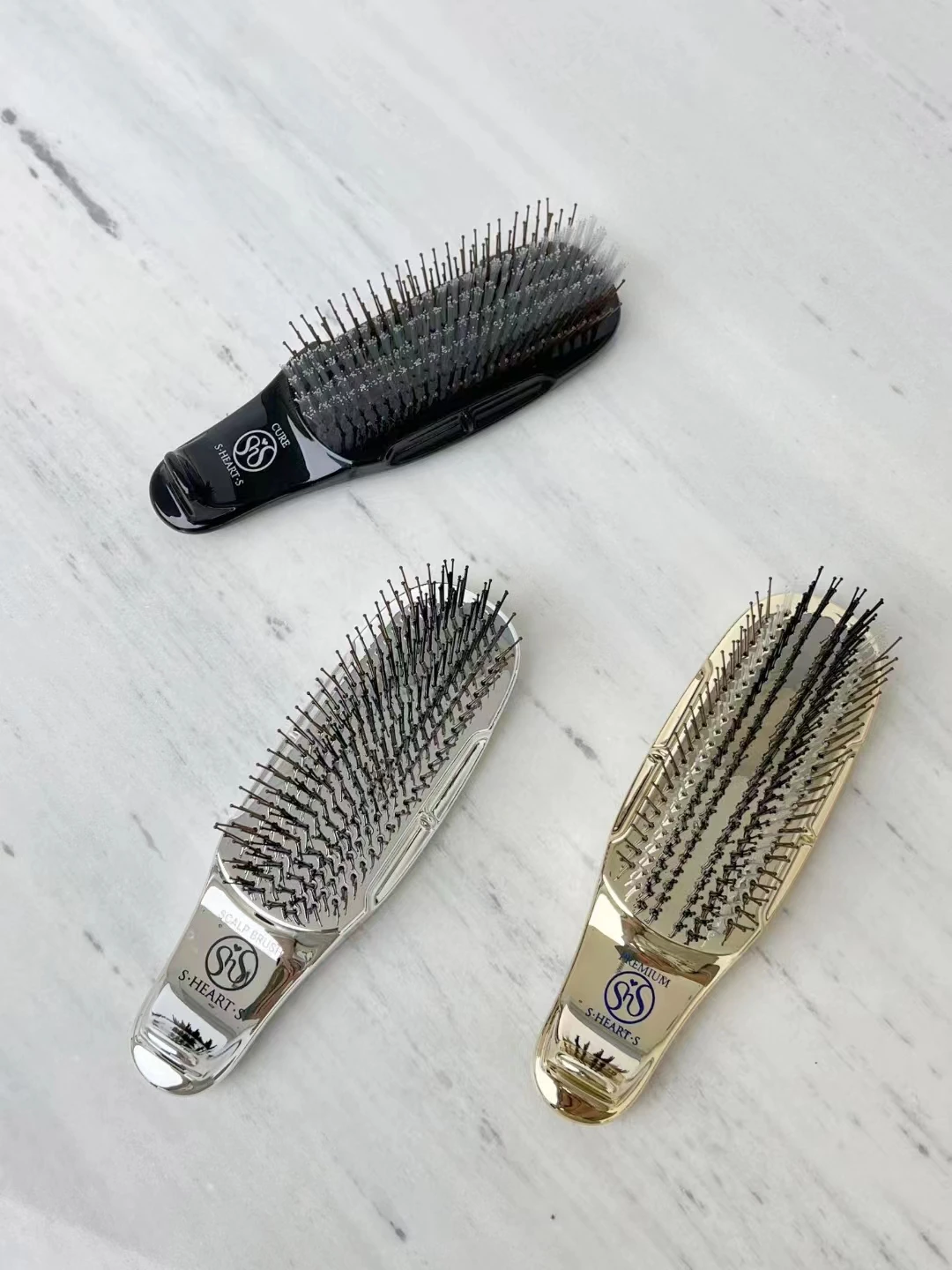 S Heart S Scalp Brush World Model (Short) Gold Black Silver Nowe opakowanie z Japonii