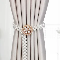 Simple Modern Curtain Buckle Straps Creative Hook Curtain Straps Adjustable ABS Pearl Elastic Lanyard Аксессуары Для Штор