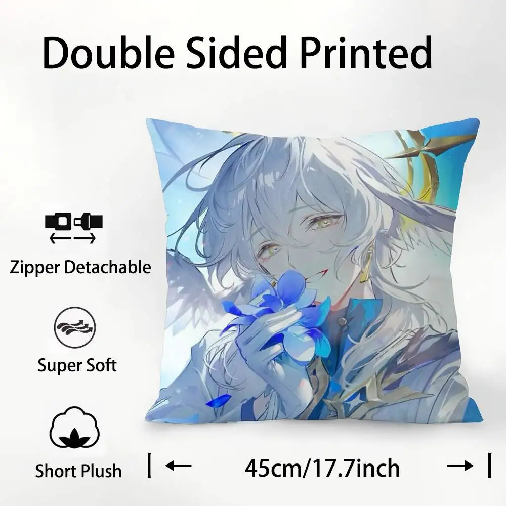 Sunday Honkai Star Rail Game Pillow Case Plush Fabric Soft  Pillowcase Double Sided Print Cushion Cover Household Gifts