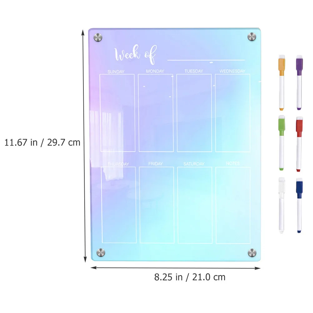 Acrylic Magnetic Dry Erase Board Clear Fridge Planner Weekly Daily To Do List Memo Board Smooth Writing