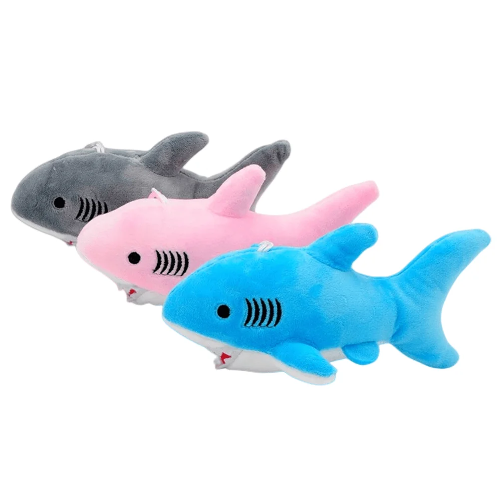 Cute 12cm 16cm Small Shark Plush TOY DOLL Stuffed Animals Plush Accessories Toy Pendant Baby Kid Gift Keychain Ornaments