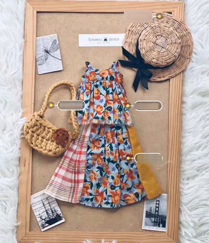 

2026 hot Bohemian style 3pcs Blythe Top/pants/bag1/6 30cm(Fit for azone,Pullip,Ob22/24/26, Licca)