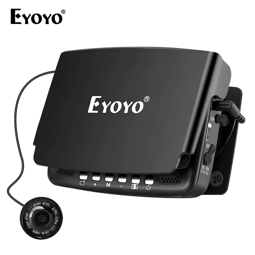 Eyoyo 4.3 인치 컬러 디스플레이 수중 어군 탐지기, DVR 기능 포함, 백라이트 제어 가능 IR 카메라, HD 1000TVL 얼음 낚시, EF43A
