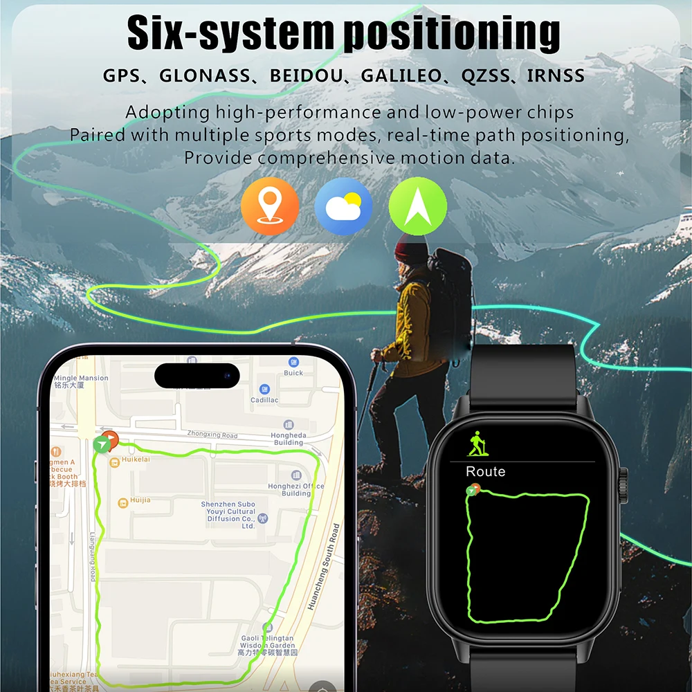 Luksusowy wojskowy Smartwatch GPS zegary Fitness 3ATM wodoodporny inteligentny zegarek sportowy zegarki na rękę dla kobiet mężczyzn Xiaomi Android 2025